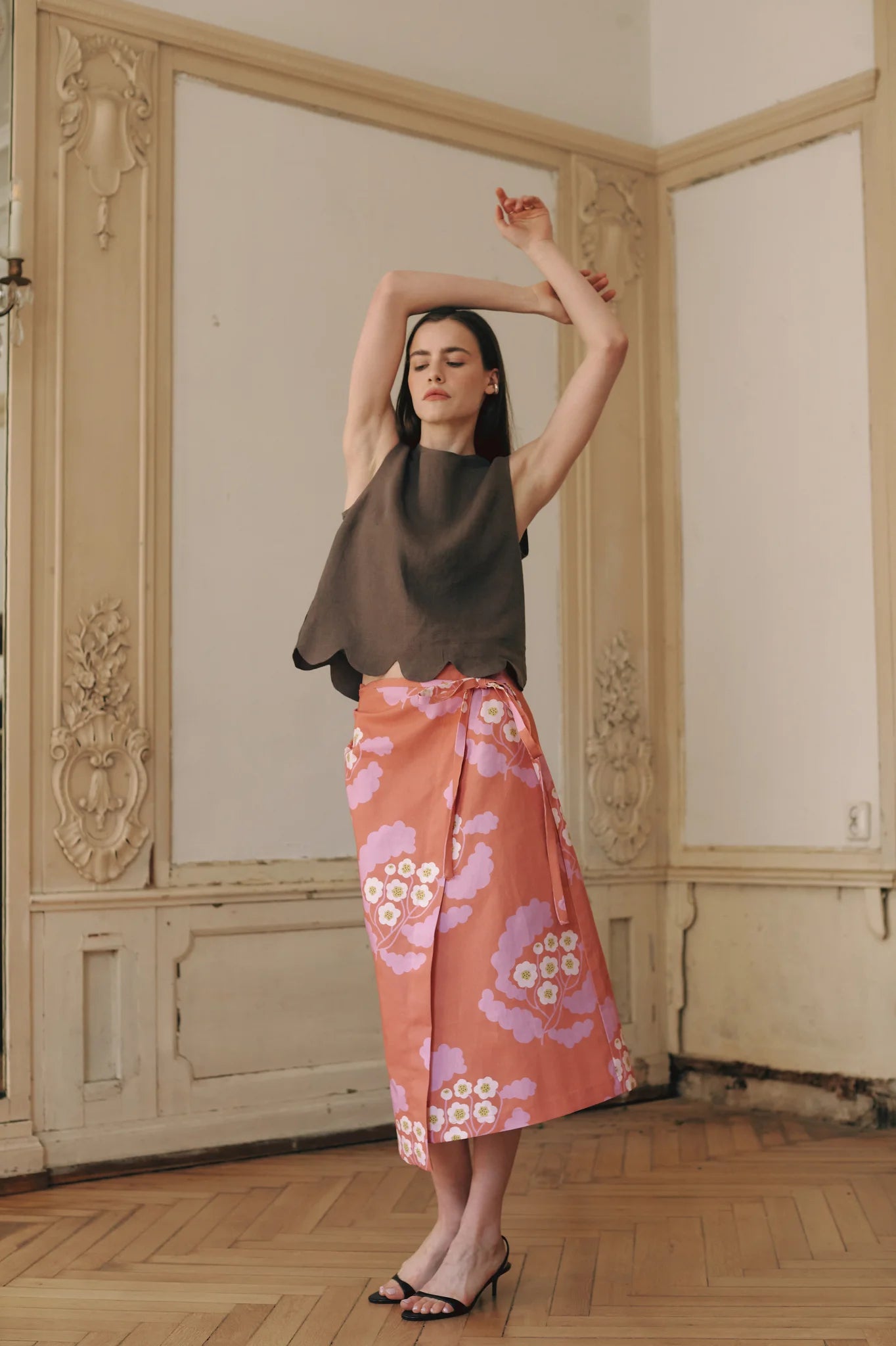 Margot Linen Midi Skirt