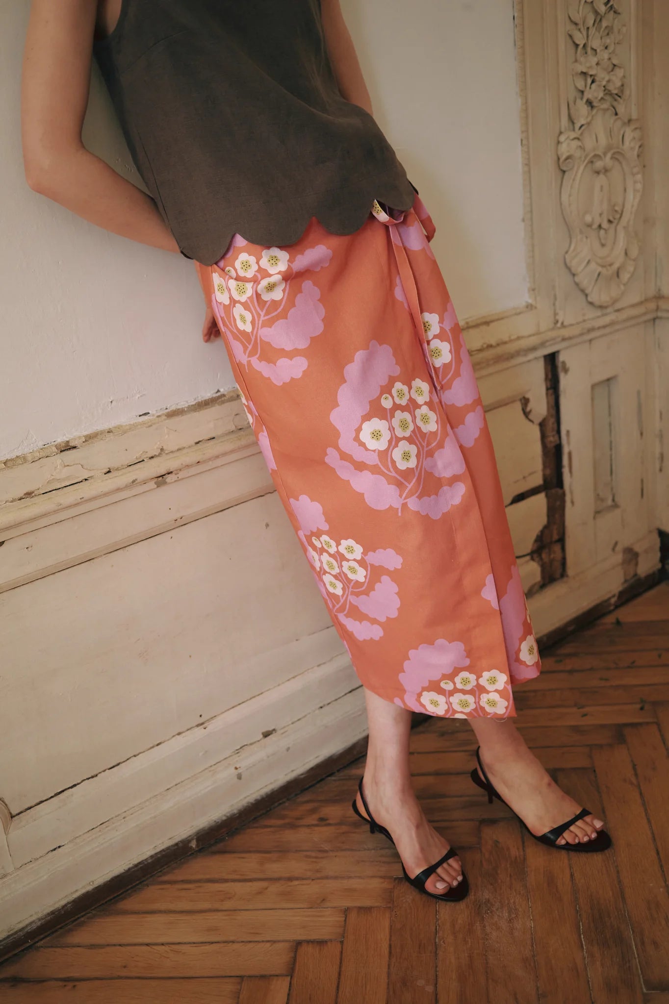 Margot Linen Midi Skirt