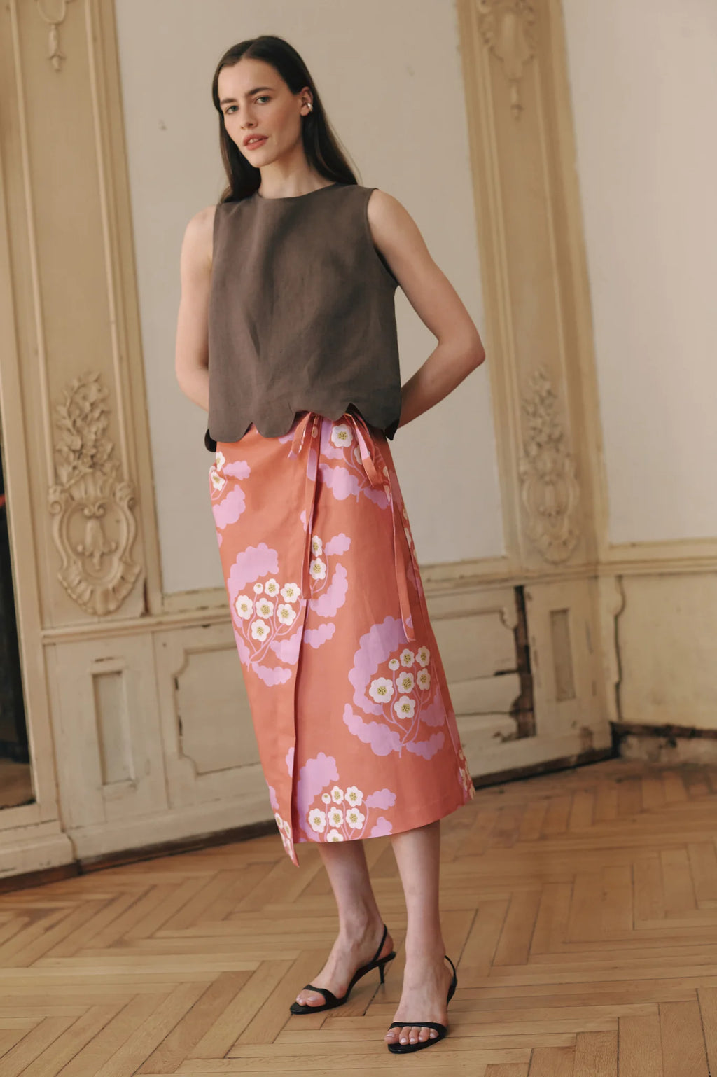 Margot Linen Midi Skirt
