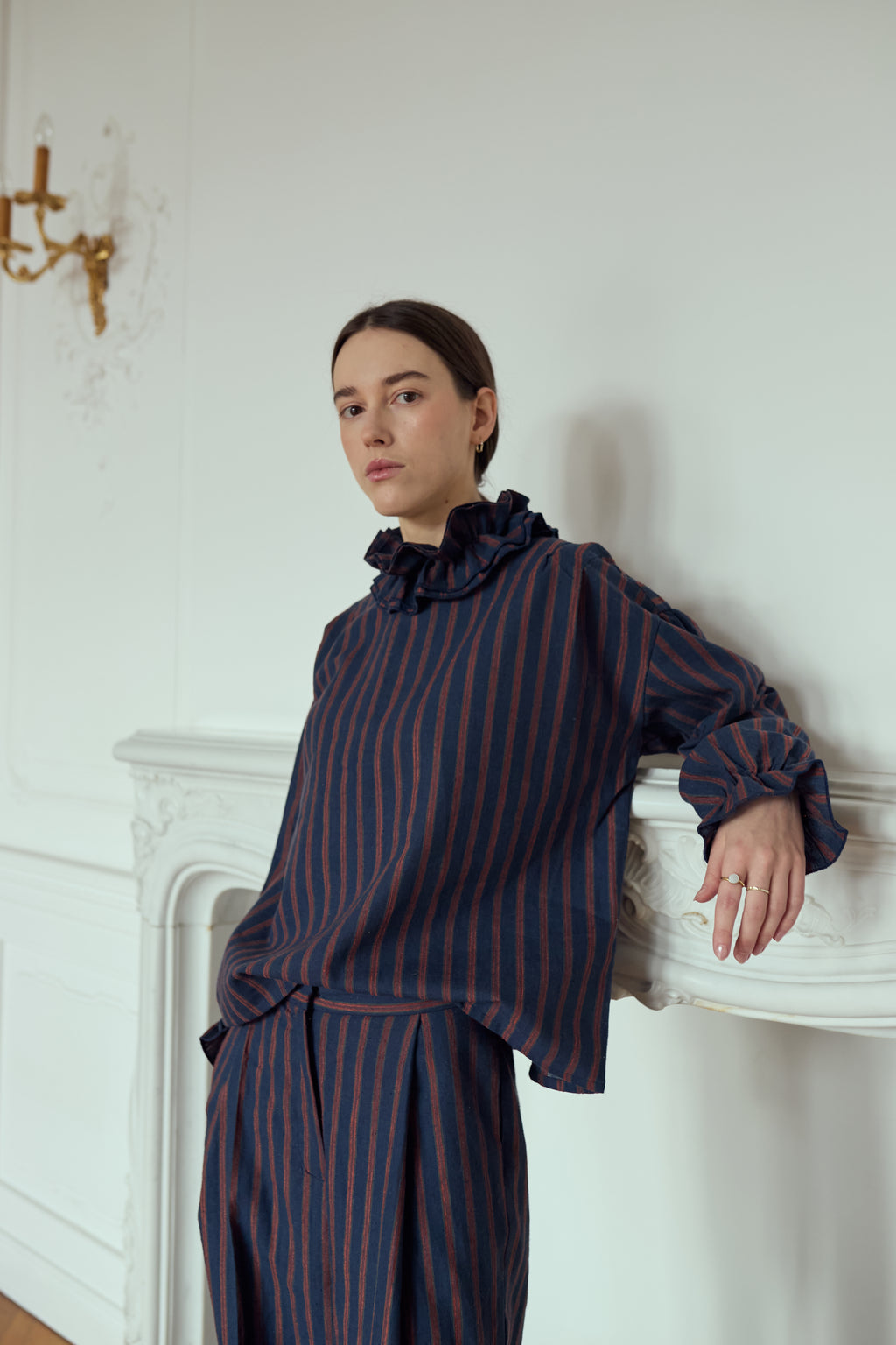 Tessa Shirt with Ruffle Collar