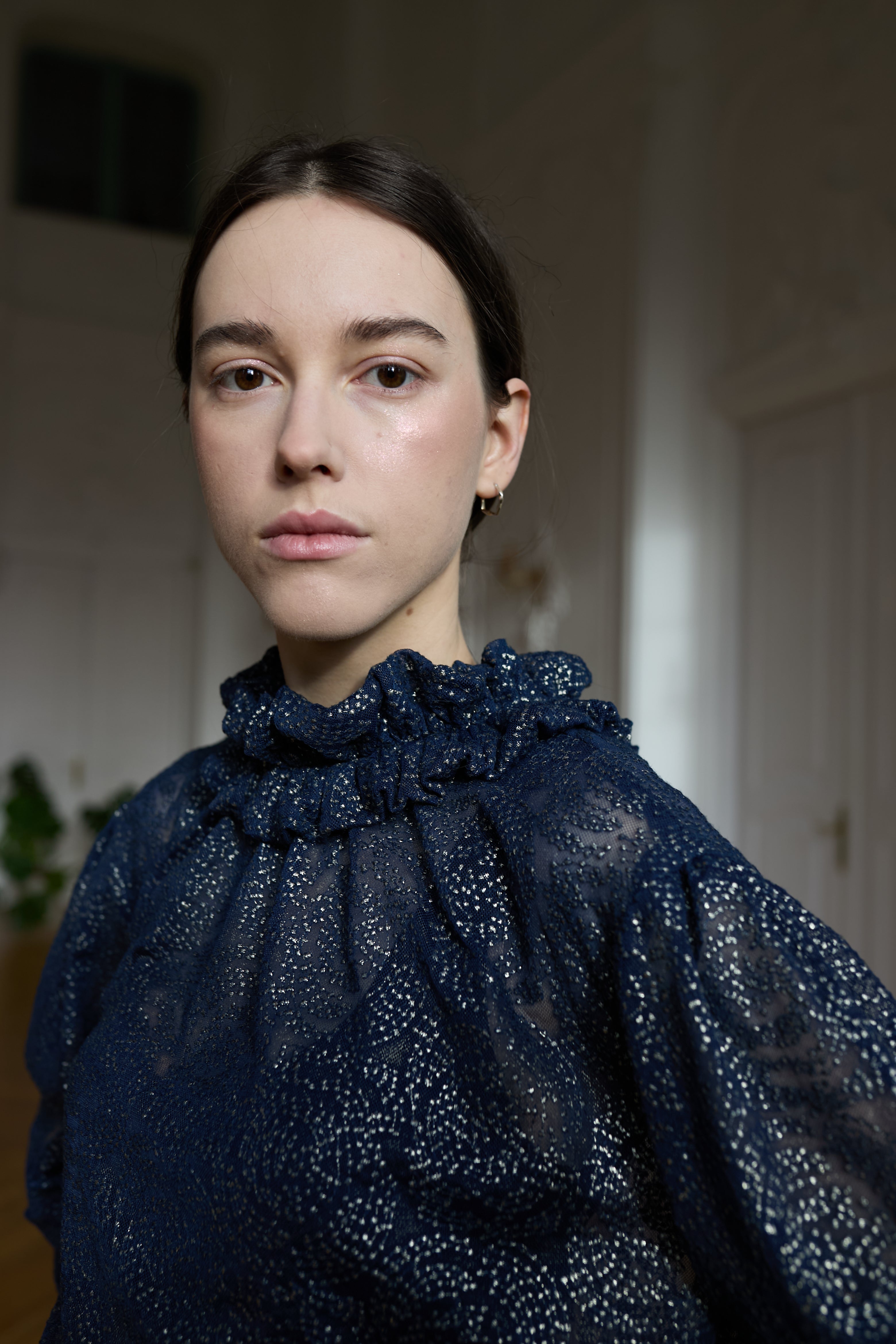 Delphine Shirt with Ruffle Collar