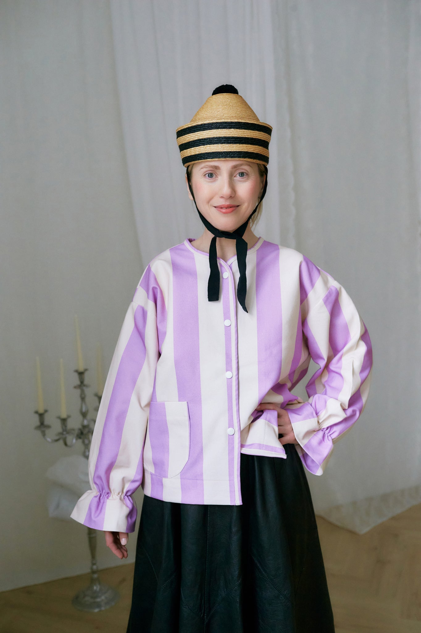 Creme Rose Stripes Jacket