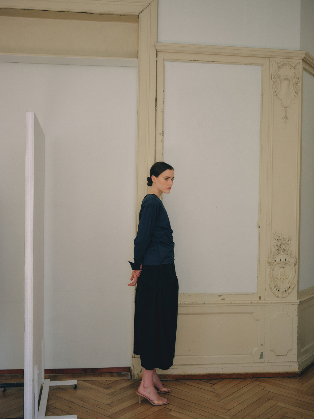 Dark Navy Shirt with ruffles